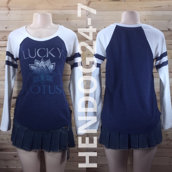 LUCKY BRAND LUCKY LOTUS BASEBALL WOMEN'S TOP - Picture 2 of 4